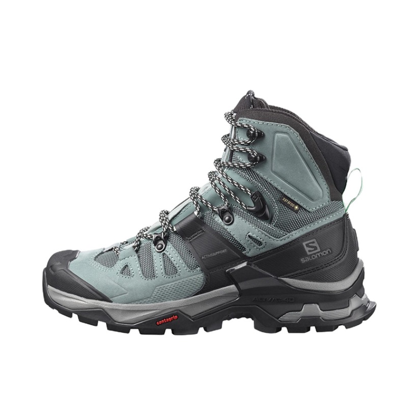 推荐商品：Salomon/萨洛蒙 Quest 4 GTX 抓地 防滑耐磨 防水 越野徒步 登山鞋 户外鞋 黑色/蓝色