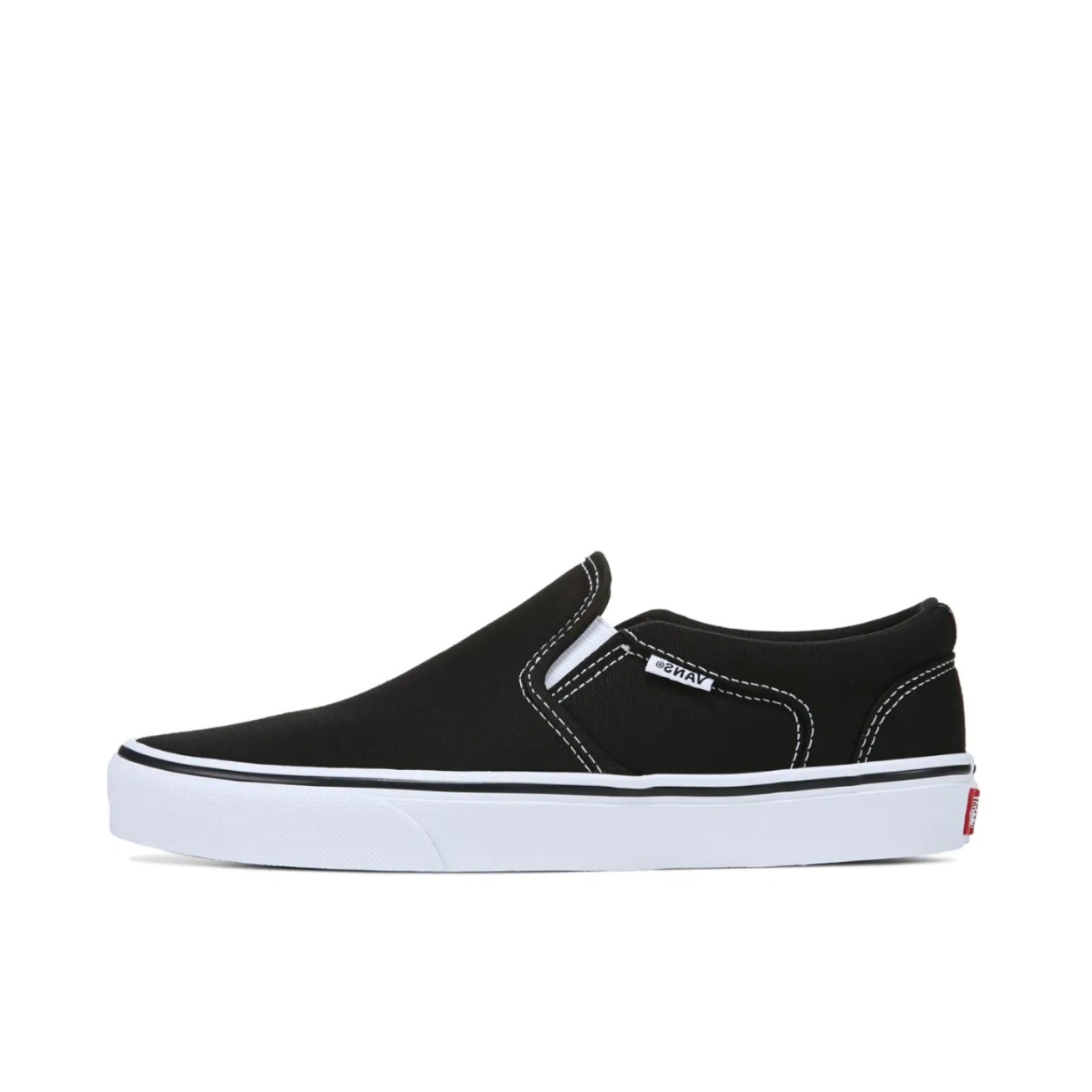 推荐商品：Vans/范斯 Asher 潮流复古 舒适轻便 透气 防滑耐磨 运动休闲鞋 黑色/白色