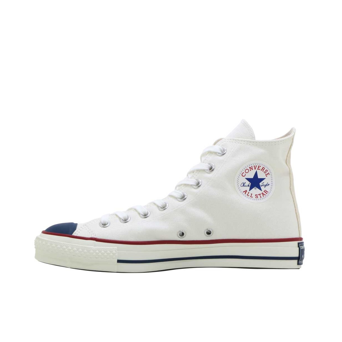推荐商品：Converse/匡威 Chuck Taylor All Star 帆布鞋 常青款轻便防滑耐磨百搭复古圆头减震贴合高帮 日本限定/蓝头/白色