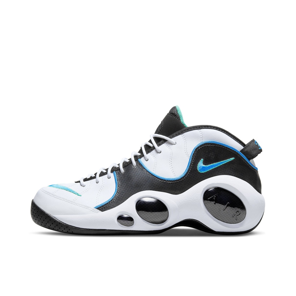 推荐商品：Nike Air Zoom Flight 95 大眼睛 缓震 防滑耐磨 实战 复古 百搭 篮球鞋 白色/黑色/蓝色