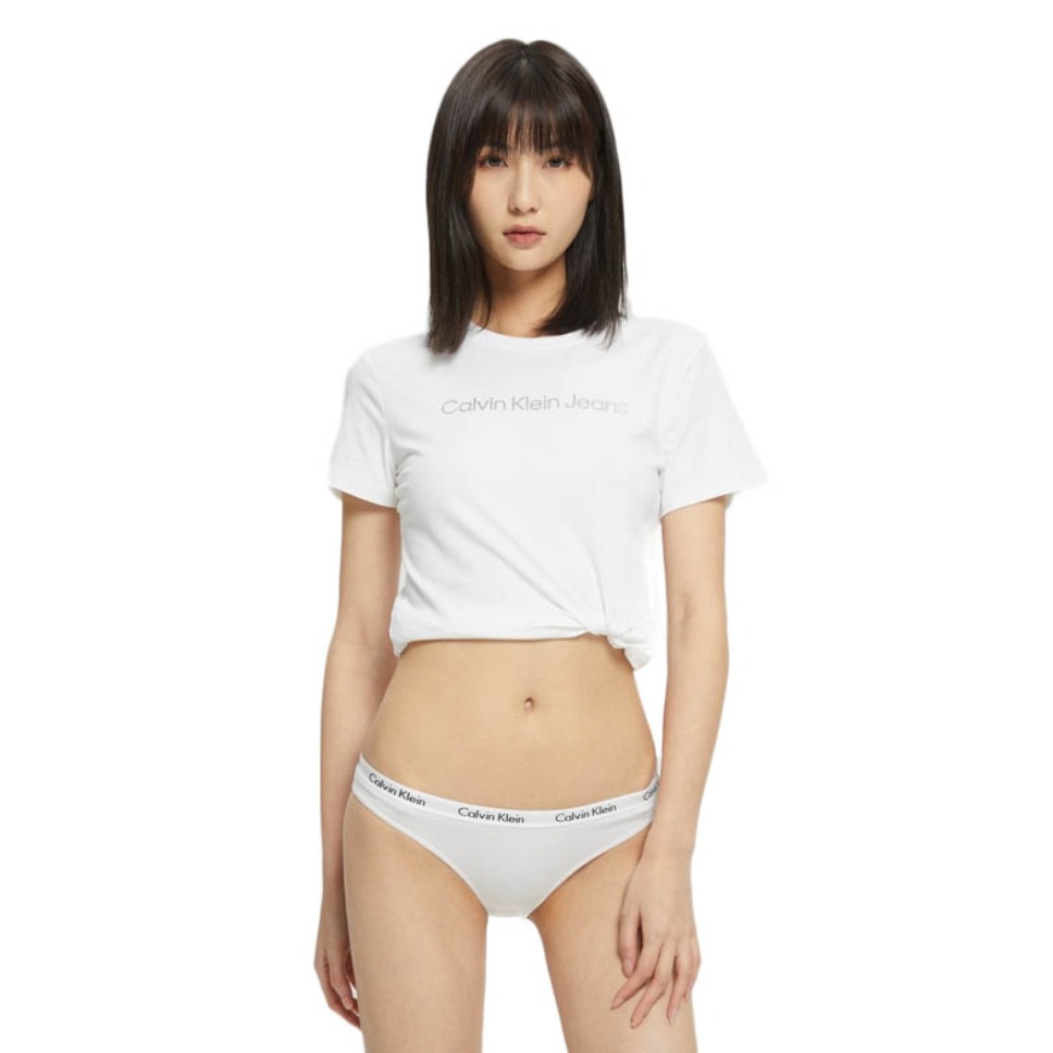 Calvin Klein/卡文克莱 性感棉质中腰字母循环提花腰边内裤 D1618D01