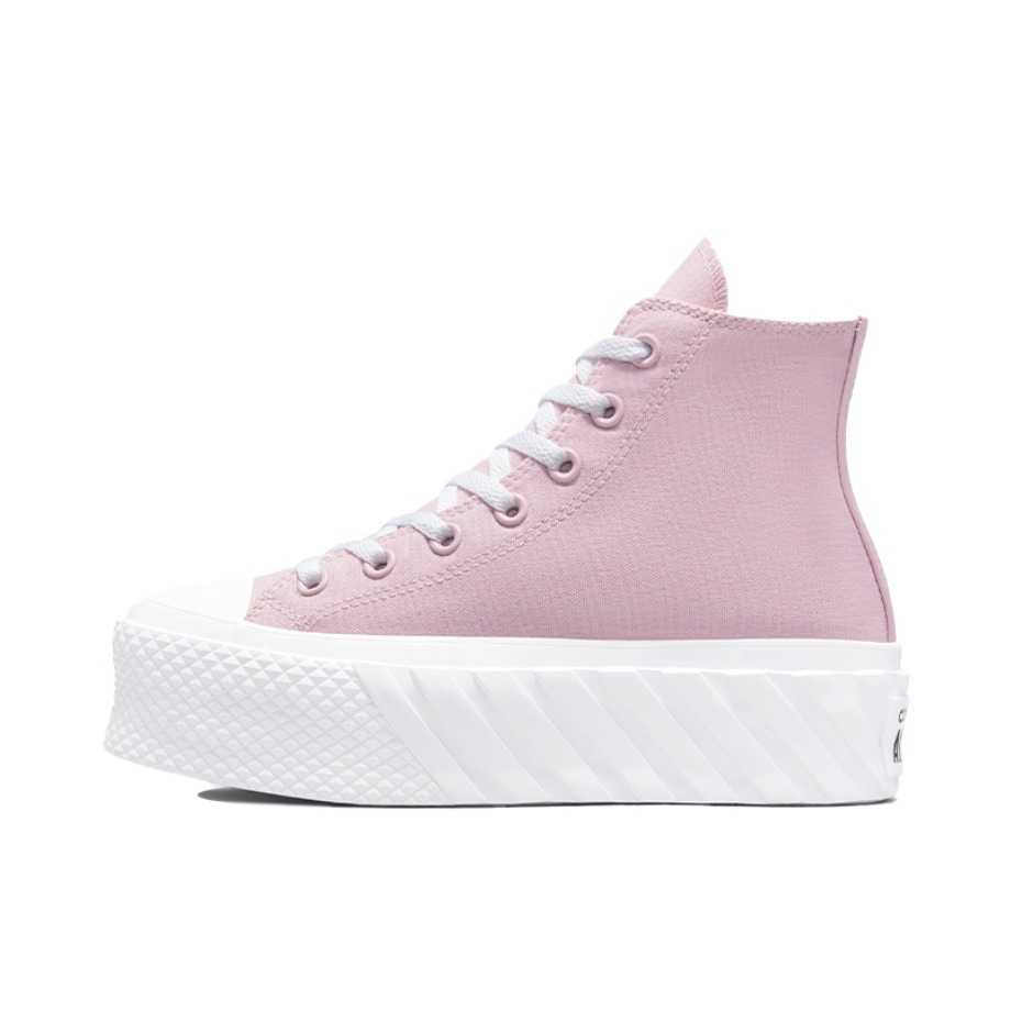 推荐商品：Converse/匡威 Chuck Taylor All Star Lift 2X Platform 帆布鞋 防滑耐磨高帮街头 女款/淡粉/白色