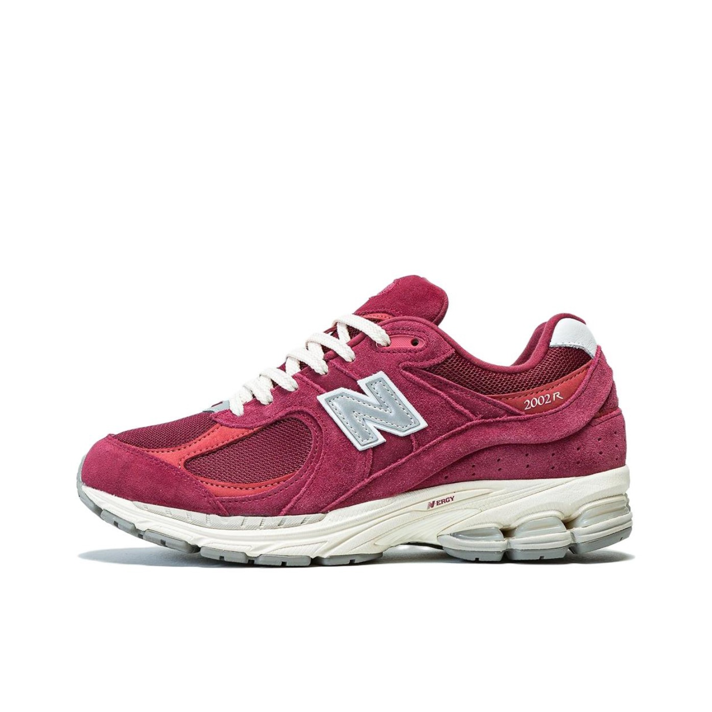 推荐商品：New Balance 2002R 跑鞋 缓震防滑耐磨透气复古拼接防水气垫慢跑支撑 红色