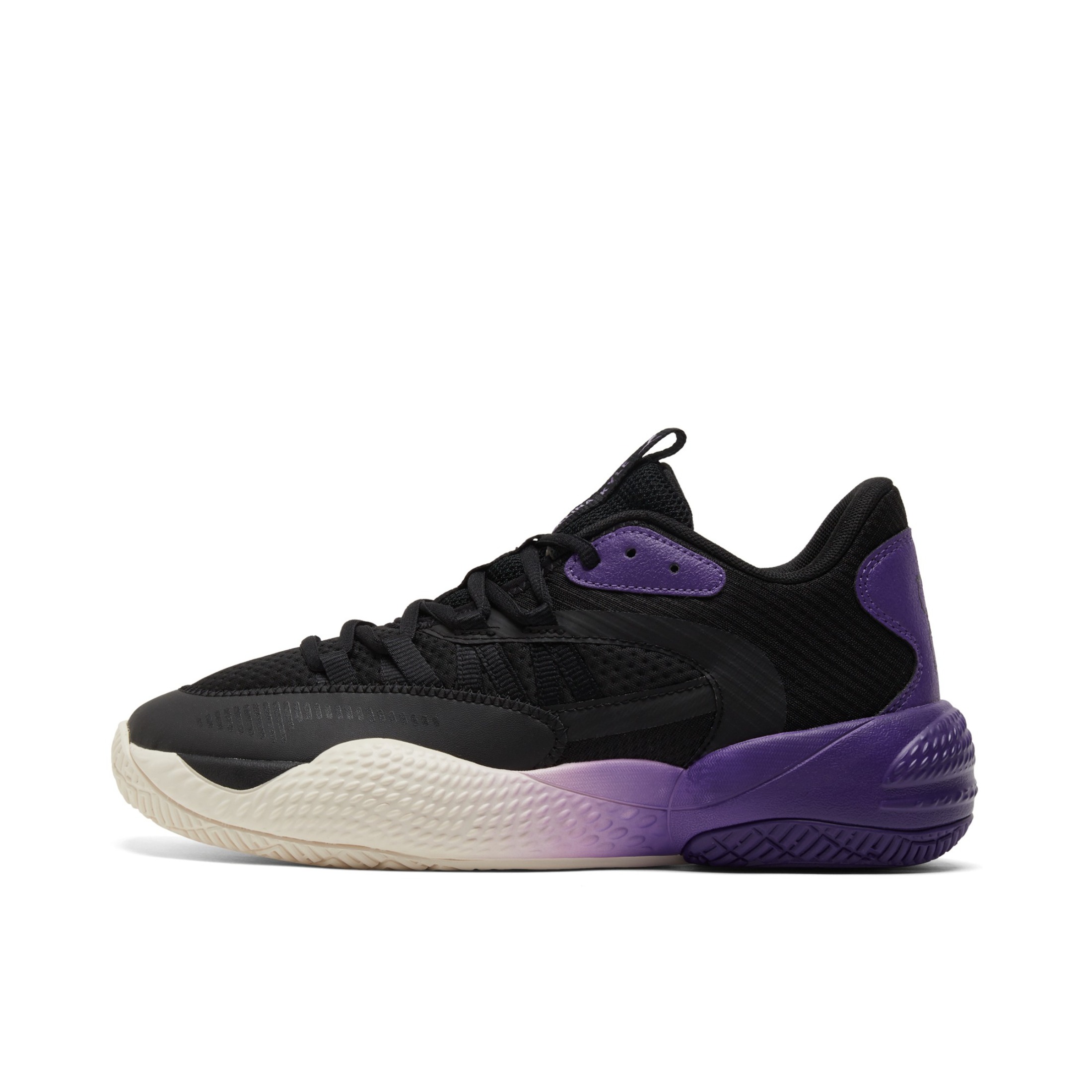 推荐商品：Puma/彪马 Court Rider 2.0 RIDER FOAM 网面透气 轻便减震 防滑耐磨 实战训练 篮球鞋 女款/黑色/芥菜紫