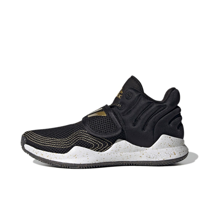 推荐商品：adidas Deep Threat 篮球鞋 魔术贴缓震耐磨实战 大童/黑色/金色