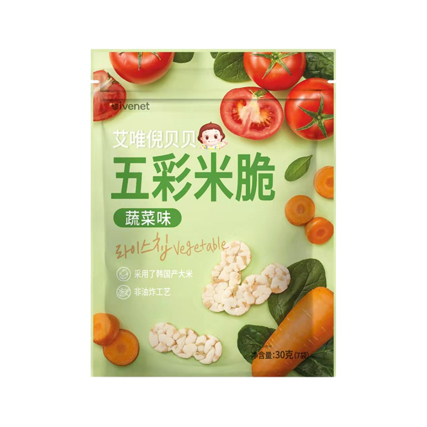 推荐商品：艾唯倪 /ivenet 五彩米脆磨牙米饼干非油炸不添加糖和盐