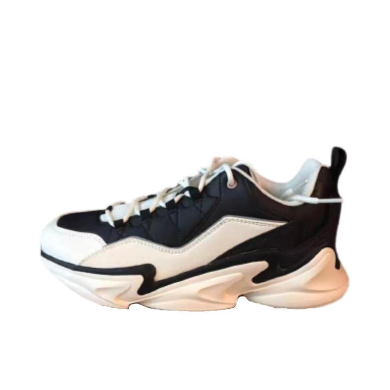 推荐商品：安踏 皮面休闲复古老爹鞋 12918882 黑色/白色