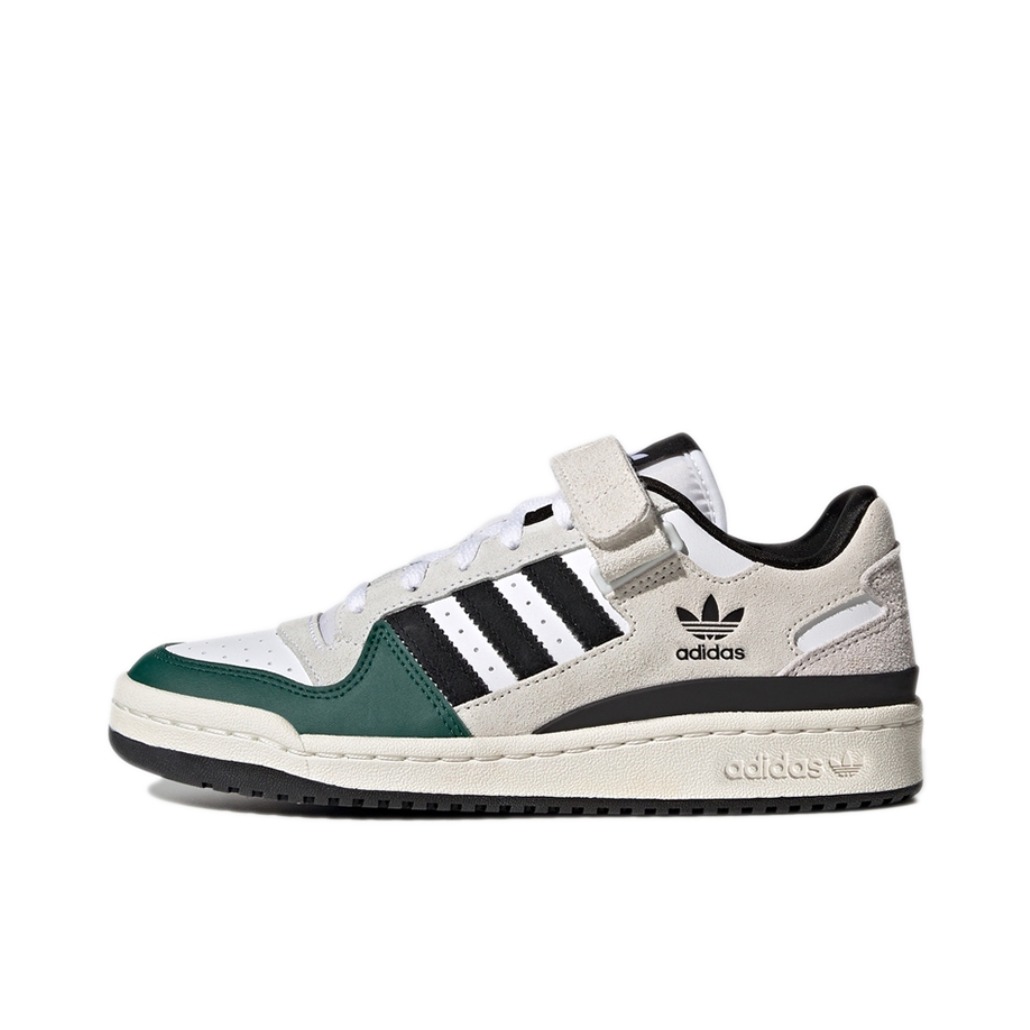 推荐商品：adidas Originals Forum 板鞋 轻便复古防滑时尚魔术贴篮球风薄底包裹性 灰色/绿色/黑色