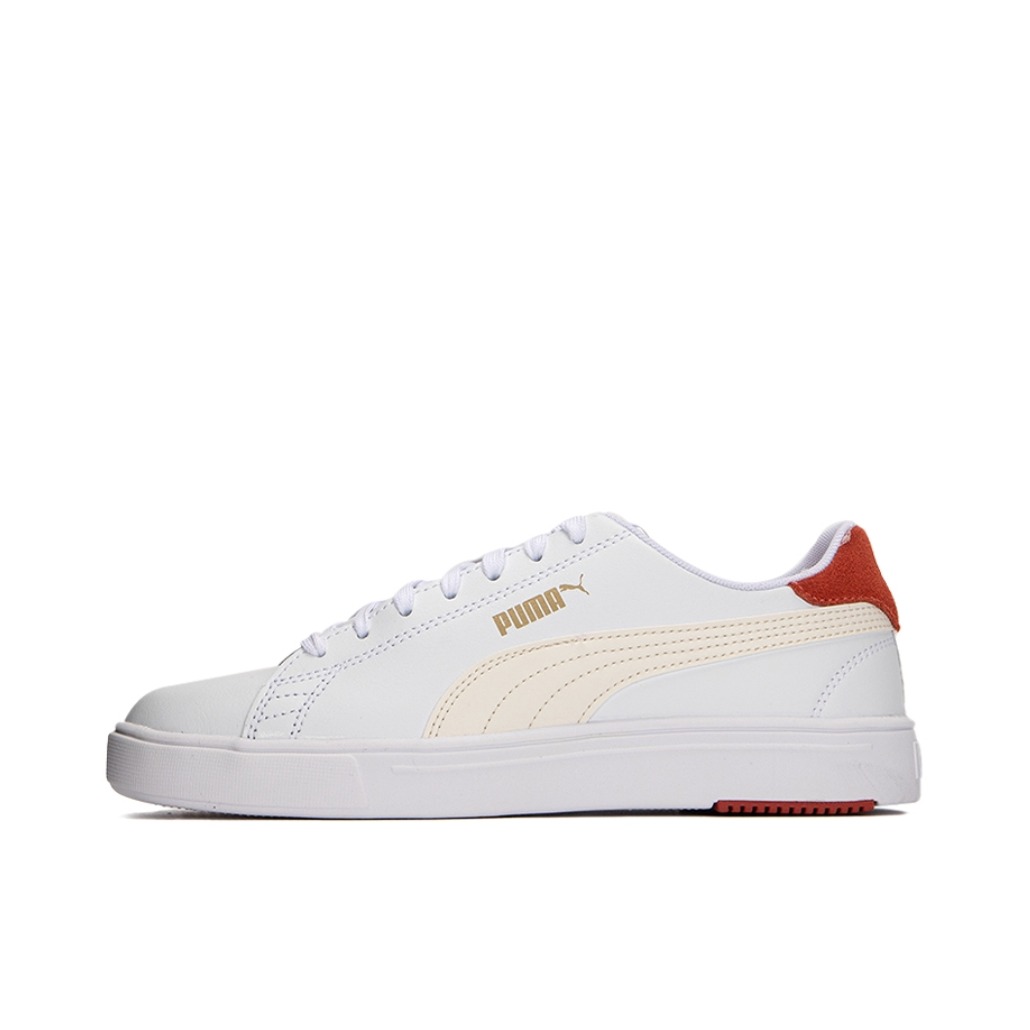 推荐商品：Puma/彪马 Serve Pro Lite 小白鞋 板鞋 复古经典防滑耐磨舒适减震轻便网球风流光风 白色/淡粉/橙红