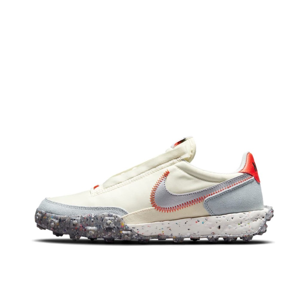 推荐商品：Nike Waffle Racer Crater 跑鞋 防滑耐磨轻便透气舒适减震时尚复古潮流百搭圆头 Coconut Milk 椰奶色/灰色/橙红