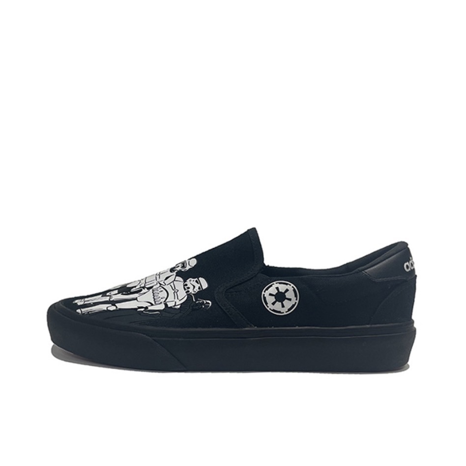 推荐商品：adidas Originals Court Rallye Slip 滑耐磨 休闲 帆布鞋 Star wars联名/黑色/白色