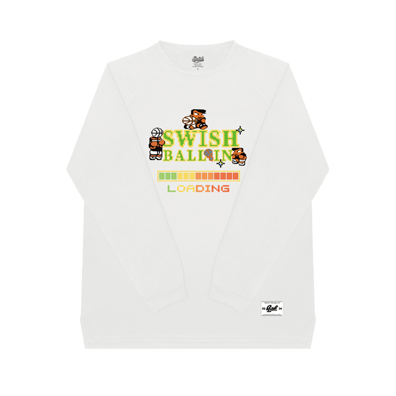 推荐商品：SWISH THE BALL IN “像素”系列速干投篮美式印花速干篮球服 白