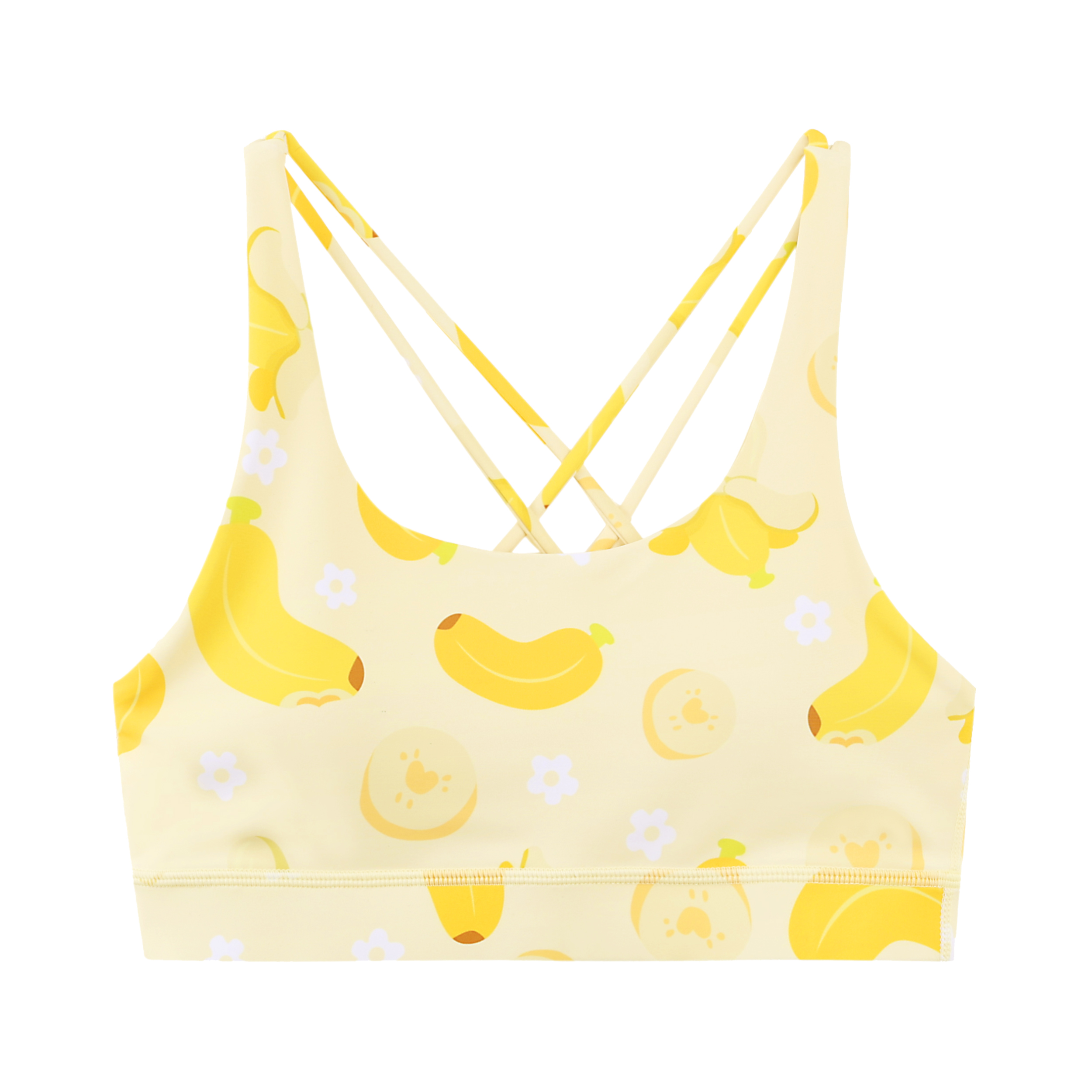 推荐商品：HARDSHIP｜香蕉 运动健身体能训练高弹透气花花运动短裤 香蕉【交叉背心】