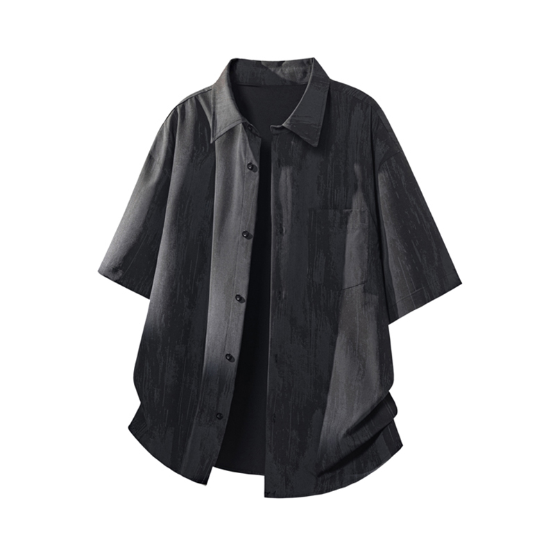 推荐商品：维路雅 新款男士短袖设计感抗皱衬衣 WLY26120 黑