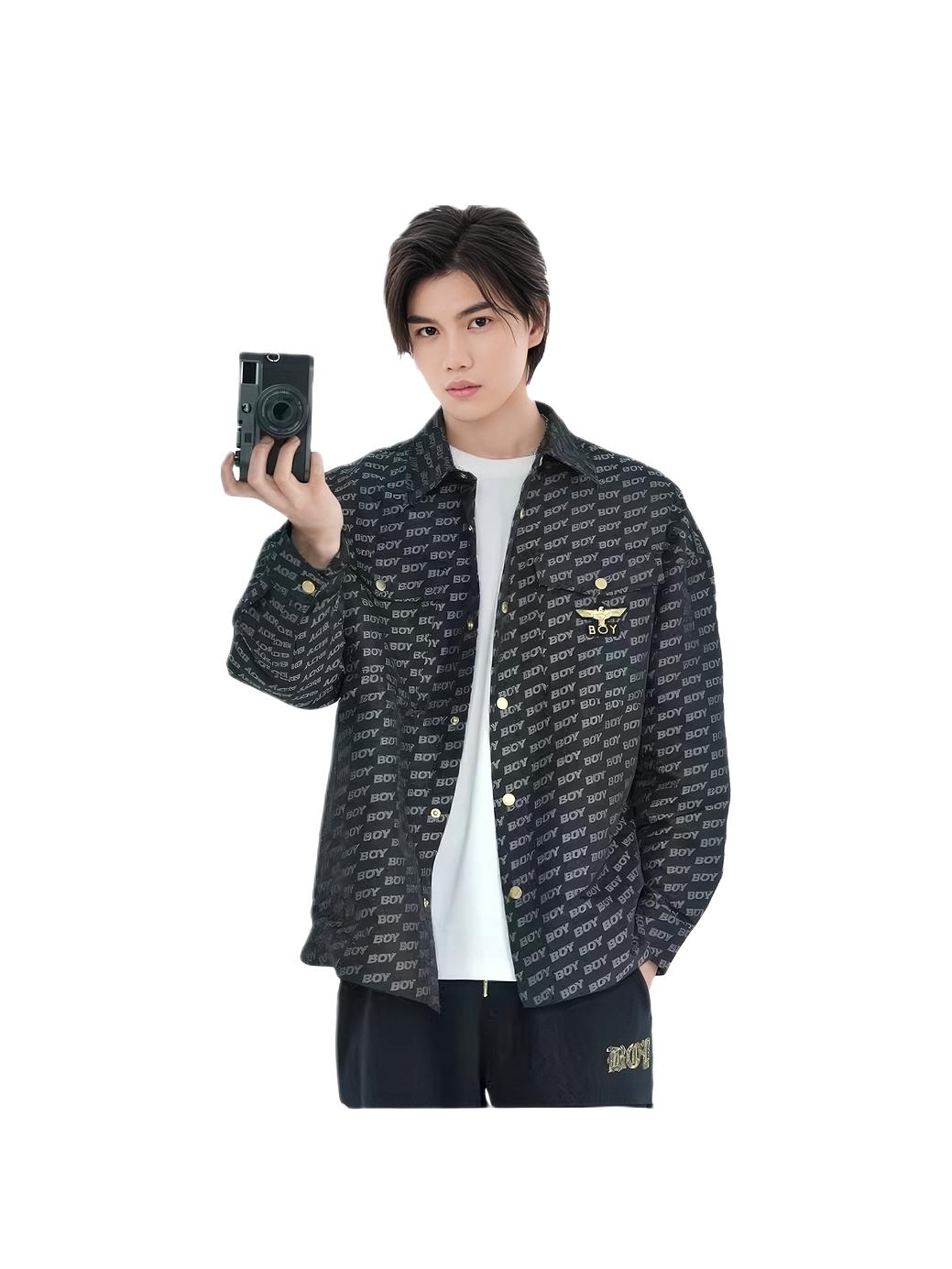 推荐商品：Boy London 单排扣迷幻摇滚印花翻领长袖夹克 N23901 黑