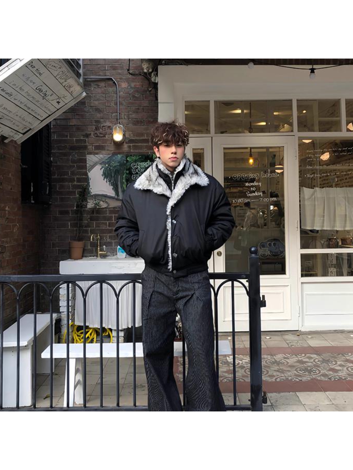 推荐商品：Pisypox 座山雕二代短款廓形加厚纯色耐磨长袖棉服 JS-PISYDPZJQ644-8225=A 黑