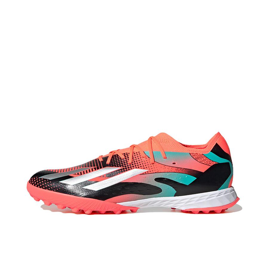 推荐商品：adidas X Speedportal.1 TF 顶级 胶质碎钉 硬草地人造草地 圆头防滑轻便 足球鞋 梅西/橙色