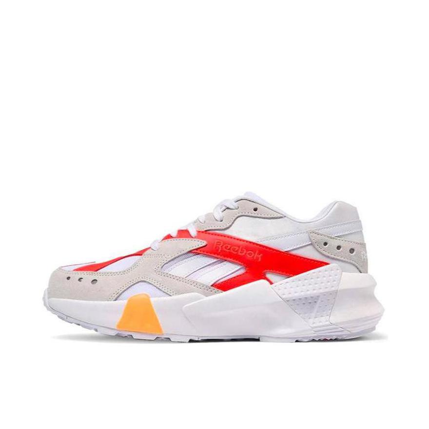 推荐商品：Reebok/锐步 Aztrek 运动休闲鞋 防滑耐磨舒适透气复古减震 White/Red/Yellow 白红黄