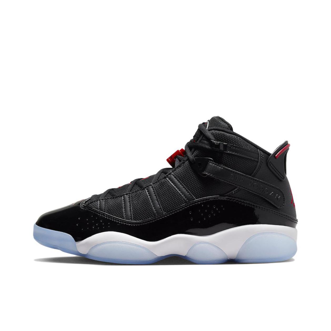 推荐商品：Air Jordan 6 Rings 六冠王 篮球鞋 zoom air缓震透气耐磨复古潮流百搭防滑包裹性 黑色/白色/蓝色
