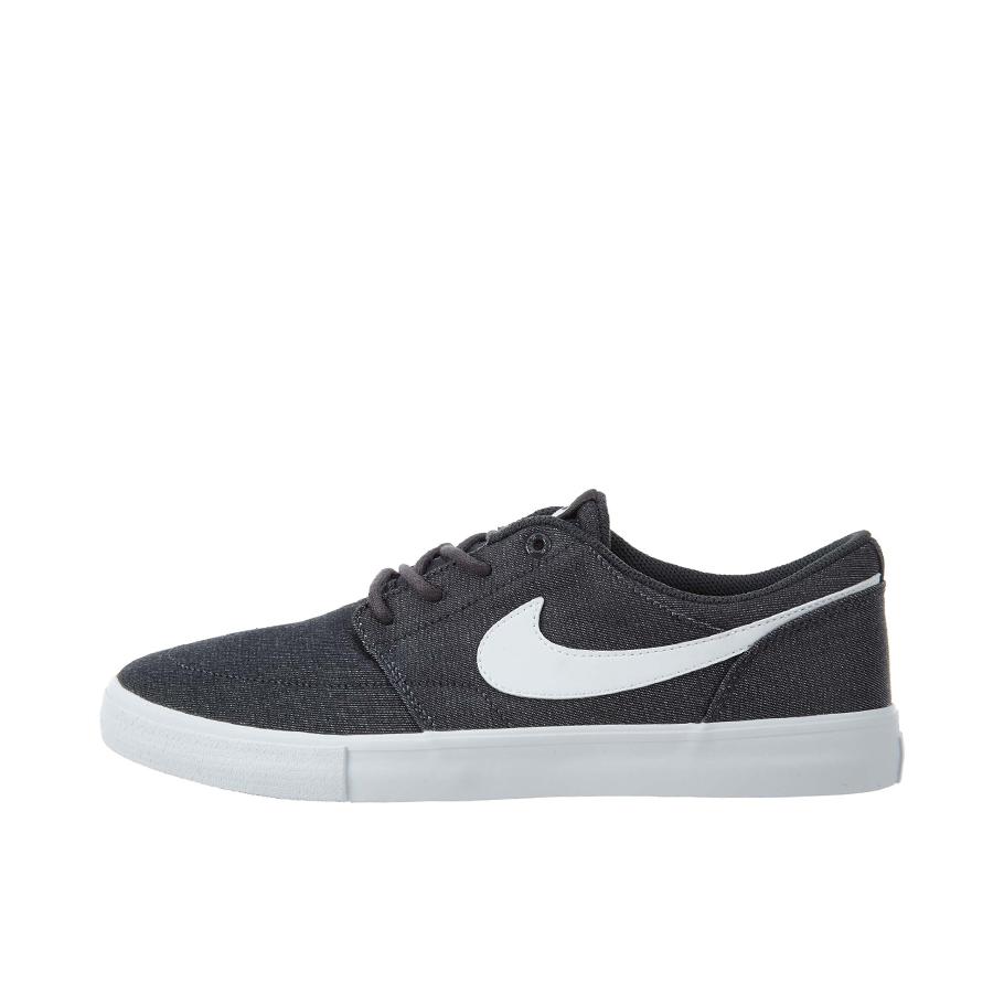 推荐商品：Nike SB Portmore II 舒适轻便 复古 耐磨 休闲 帆布 板鞋 Black/Grey 黑灰