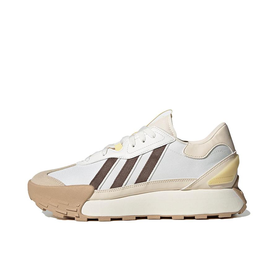 推荐商品：adidas neo Futro Mixr 运动休闲鞋 防滑耐磨轻便舒适增高厚底透气复古织物轻运动 白色/浅粉/浅灰