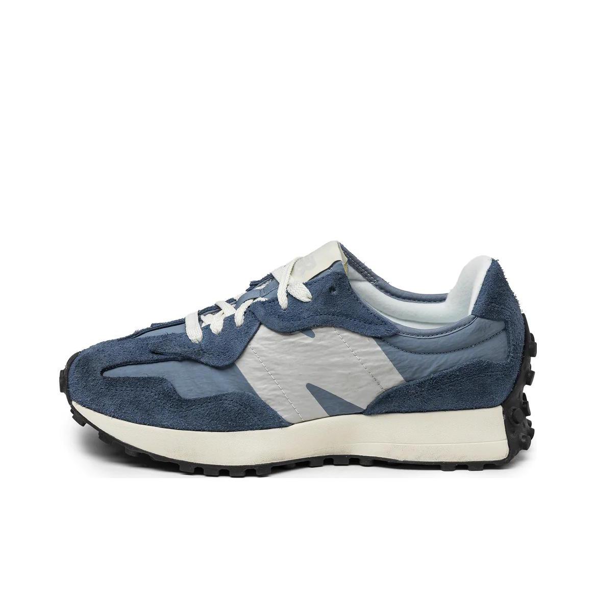 推荐商品：【IU同款】 New Balance 327 跑鞋 舒适复古防滑耐磨休闲透气减震拼接运动防水织物慢跑圆头 蓝色/浅灰色/白色