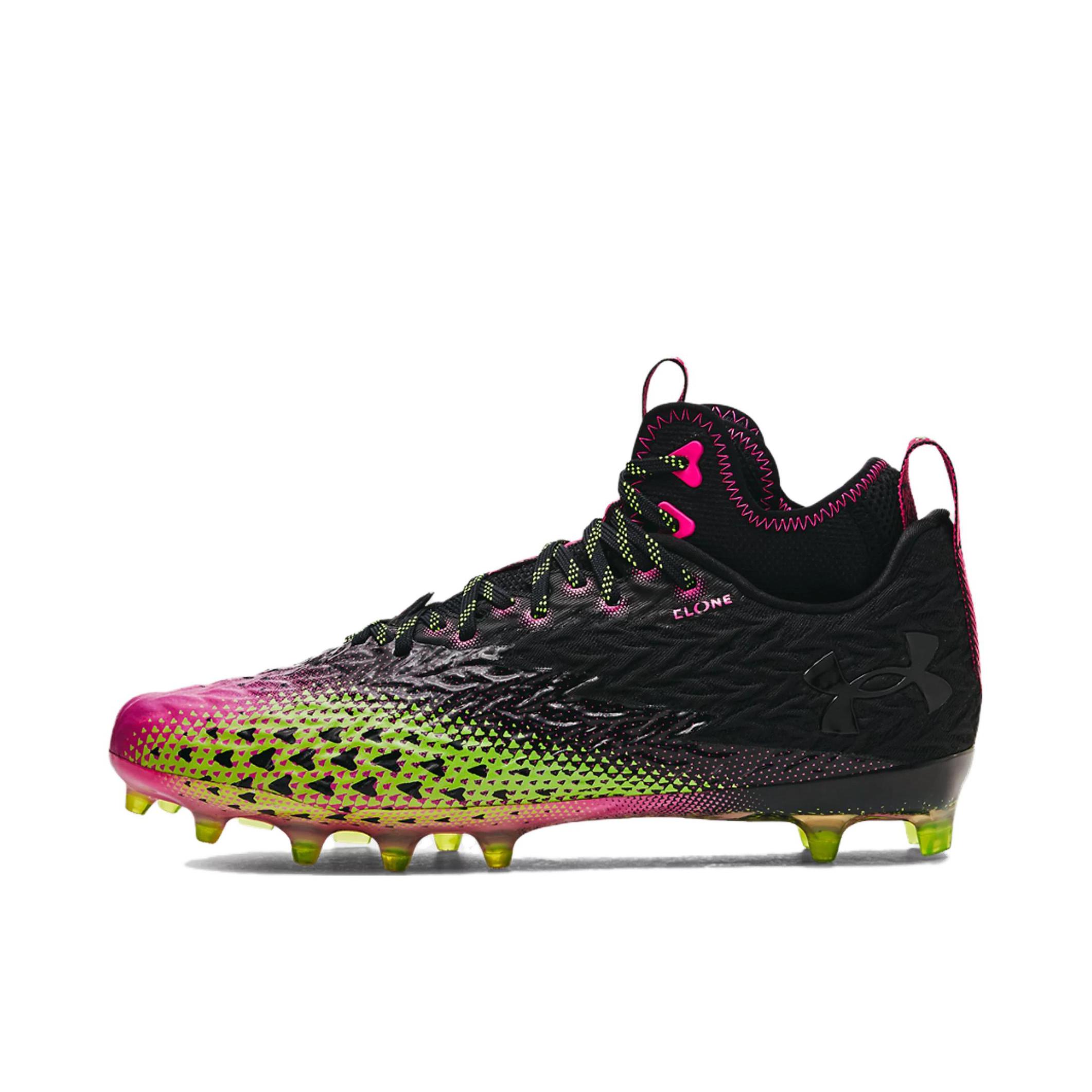 推荐商品：Under Armour/安德玛 Spotlight Clone 3.0 MC 多场地 舒适减震 防滑耐磨 运动 足球鞋 黑色/玫红