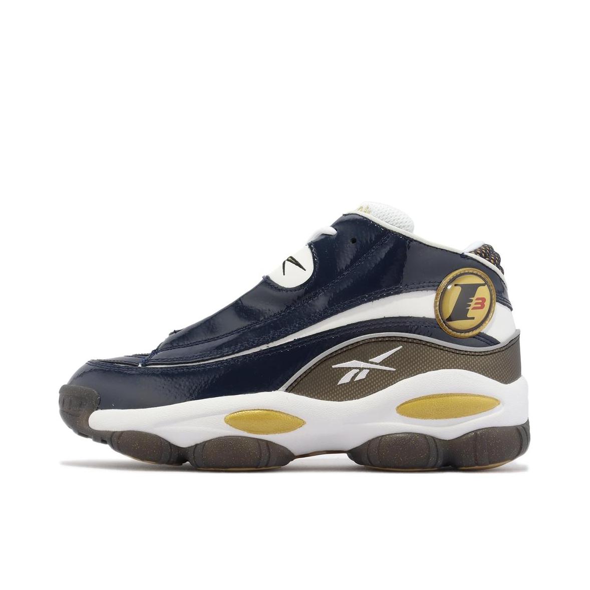 推荐商品：Reebok/锐步 Answer Dmx 亮面 透气 复古时尚 防滑耐磨 运动 篮球鞋 DMX/藏蓝/白色