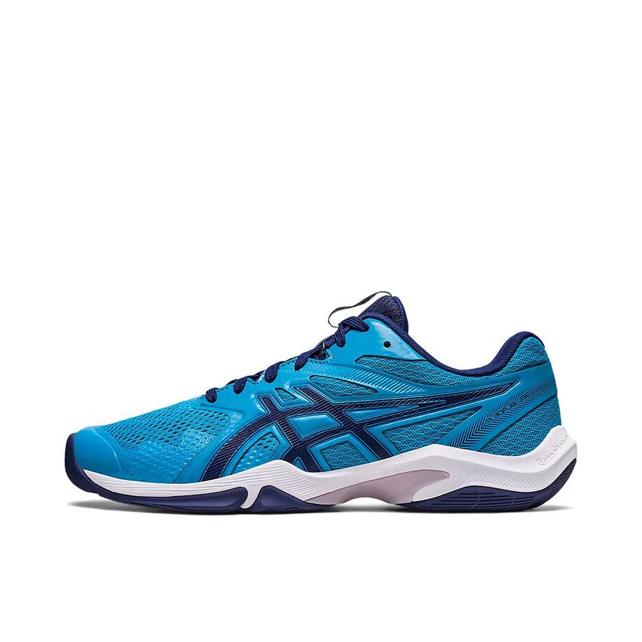 推荐商品：Asics/亚瑟士 Gel-Blade 8 缓震回弹 防滑耐磨 网面透气 羽毛球鞋 蓝色/白色