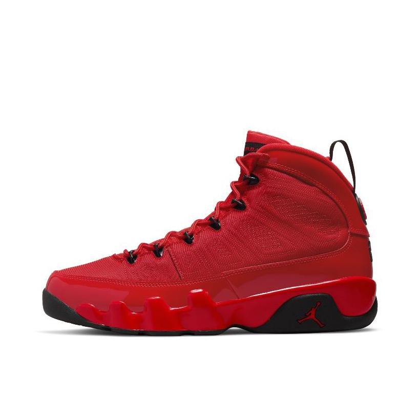推荐商品：Air Jordan 9 运动休闲鞋 复古百搭减震透气舒适轻便防滑耐磨支撑合成革包裹性 Chile Red 红色