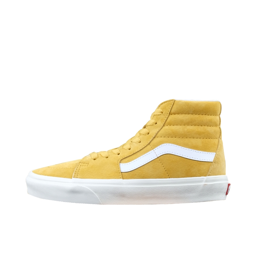 推荐商品：Vans/范斯 SK8-Hi 板鞋 潮流经典拼接复古街头厚底 棕黄/白色