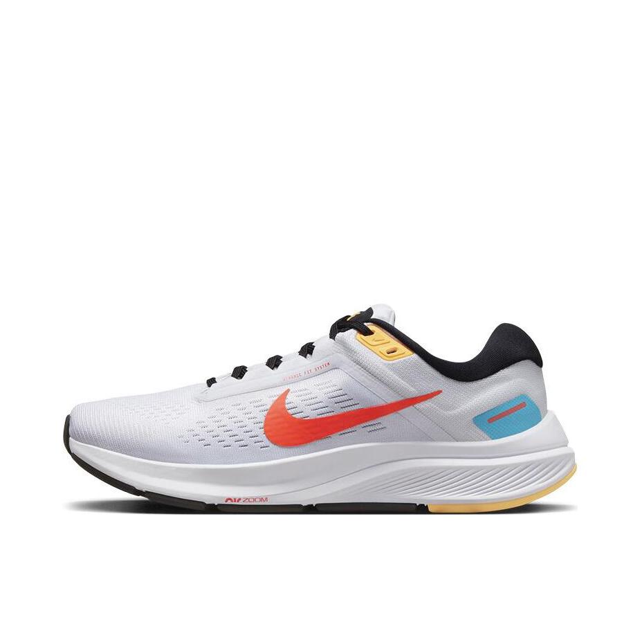 推荐商品：Nike Air Zoom Structure 24 跑鞋 碳板缓震轻便防滑耐磨织物回弹 白色/热情红/黑色