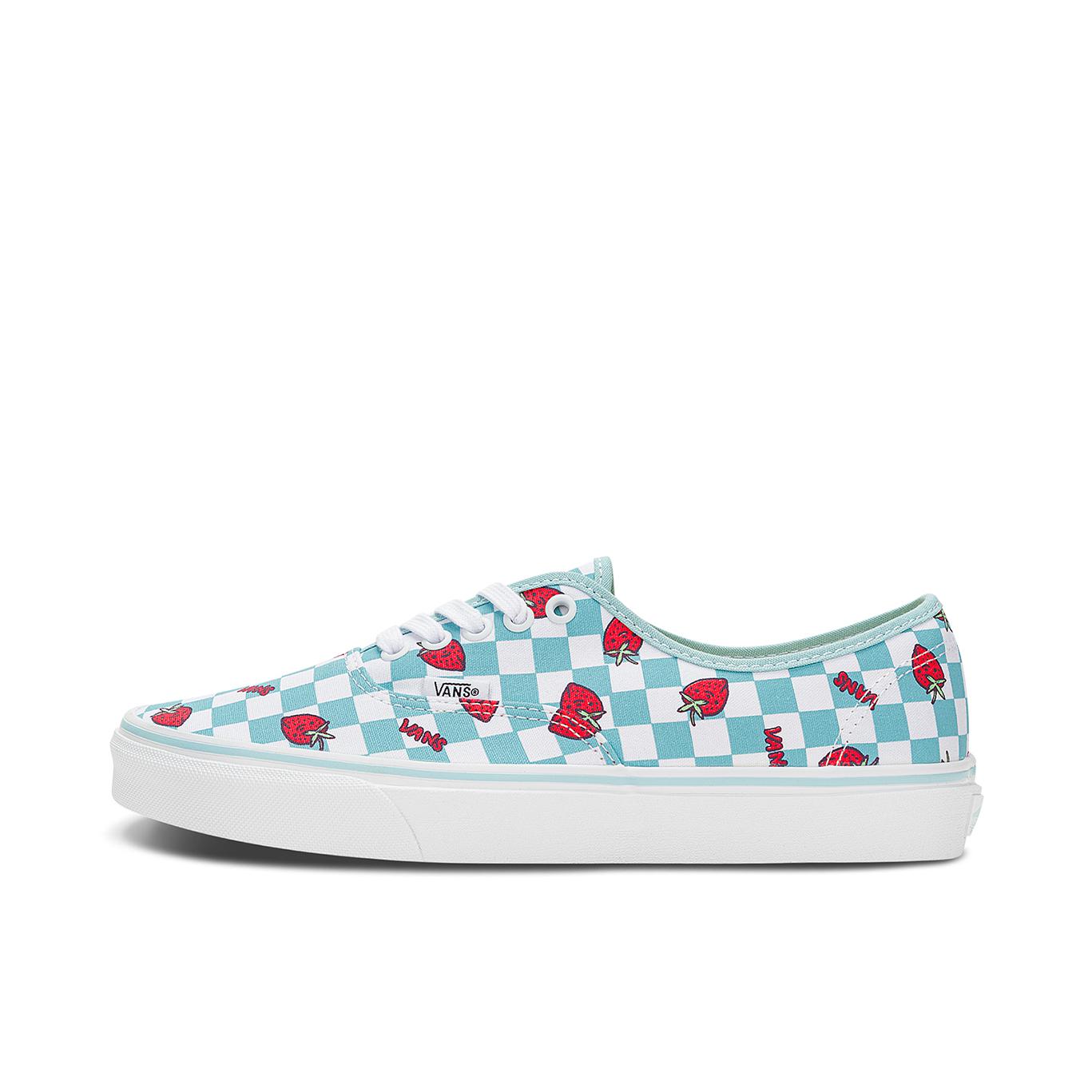 推荐商品：Vans/范斯 Authentic 潮流休闲 轻便舒适 防滑耐磨 百搭运动 复古 板鞋 蓝白棋盘格/草莓