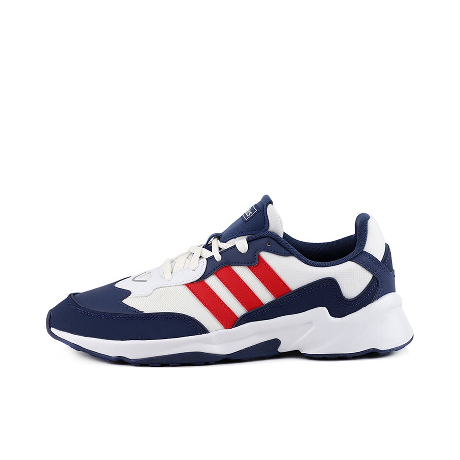 推荐商品：adidas 20-20 FX 跑鞋 轻便透气防滑耐磨舒适织物复古百搭拼接 蓝色/白色/红色