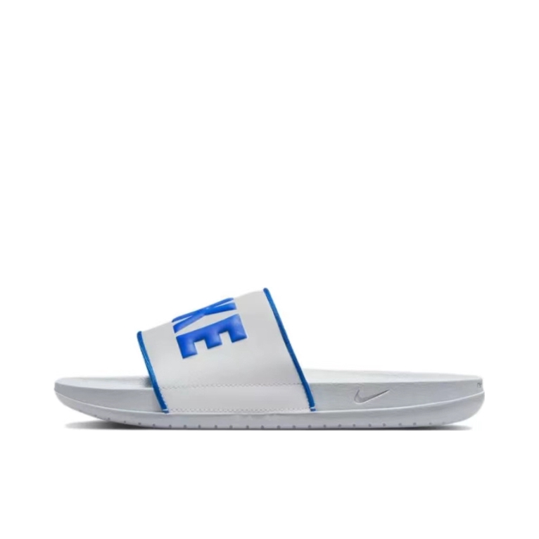 推荐商品：Nike Offcourt Slide 运动 防滑耐磨 透气 外穿 一字 橡胶底 拖鞋 浅烟灰/游戏宝蓝