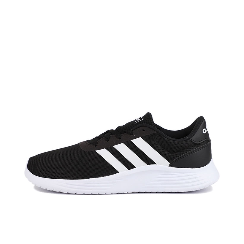 推荐商品：adidas Lite Racer 2.0 跑鞋 防滑耐磨网面透气轻便轻运动缓震织物圆头 Black/White 黑色/白色