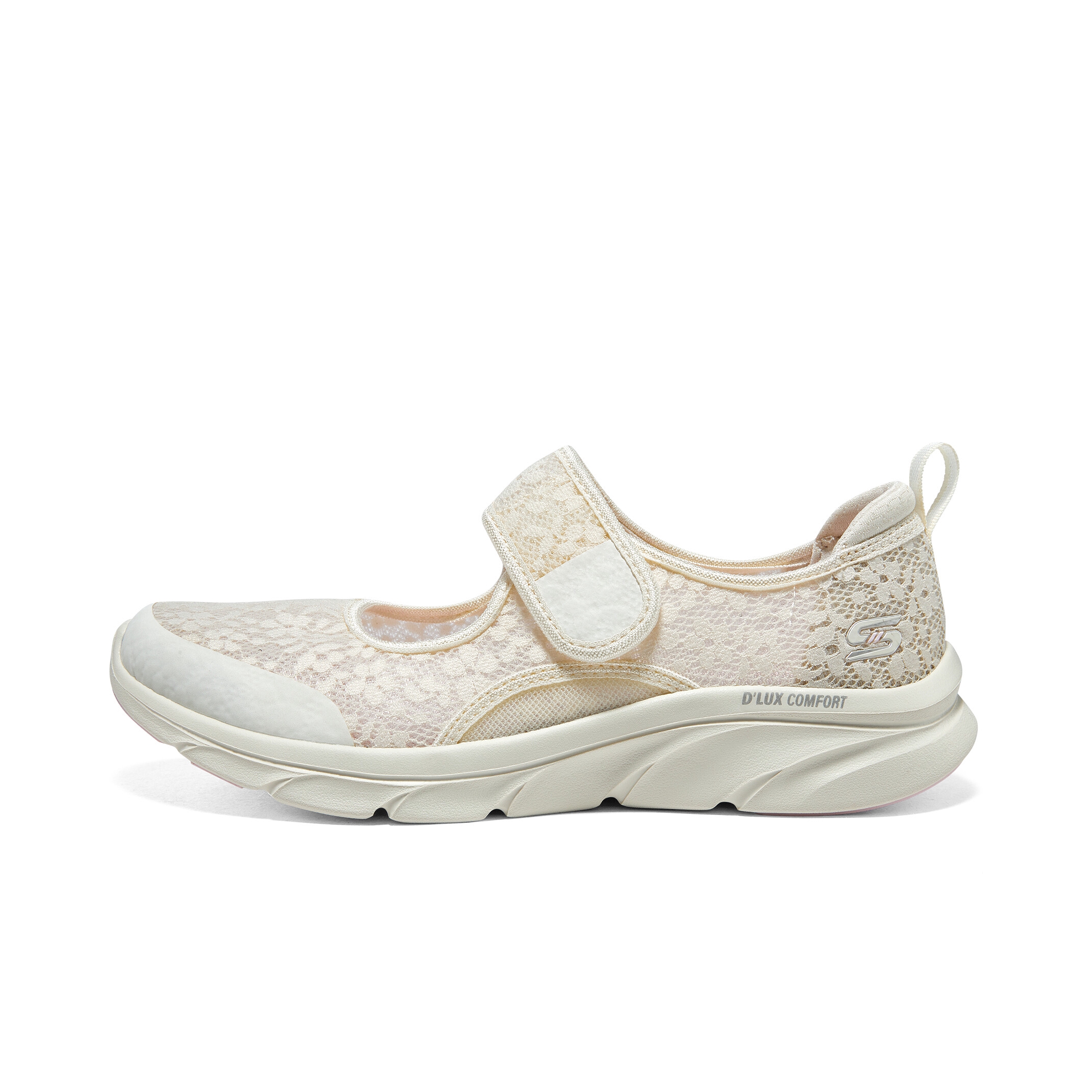 推荐商品：Skechers/斯凯奇 D'lux Comfort 网面透气 缓震软底 休闲鞋 乳白色