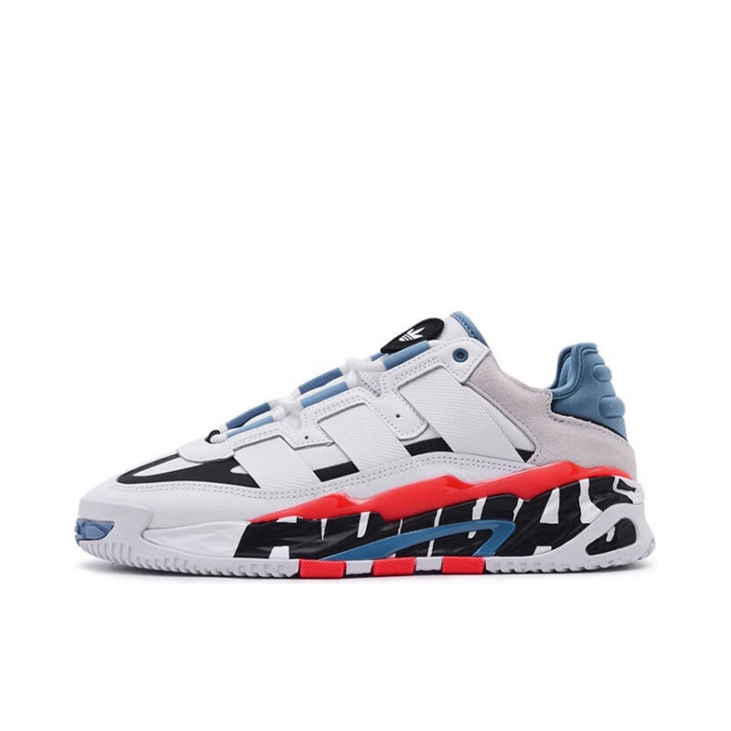 推荐商品：adidas Originals Niteball 防滑耐磨 舒适透气 复古 潮流 跑鞋 面包鞋 Big Logo 灰色/蓝色/黑色