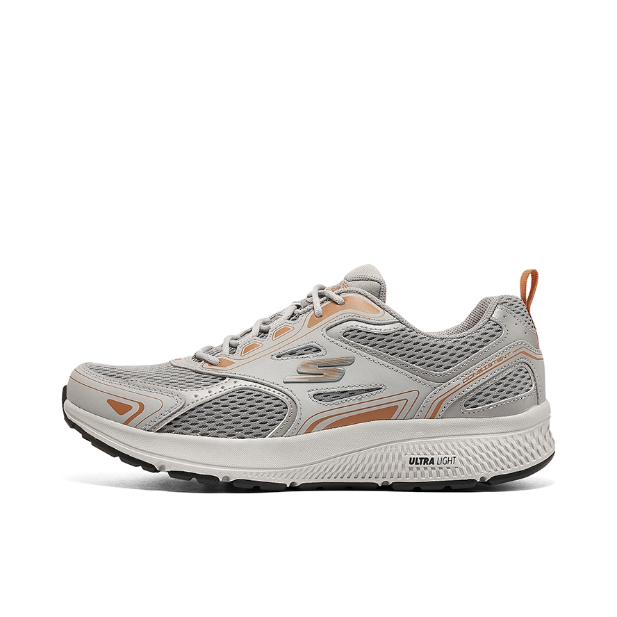 推荐商品：Skechers/斯凯奇 Go Run Consistent 软底 休闲轻质 增高鞋 跑鞋 灰色/橘色