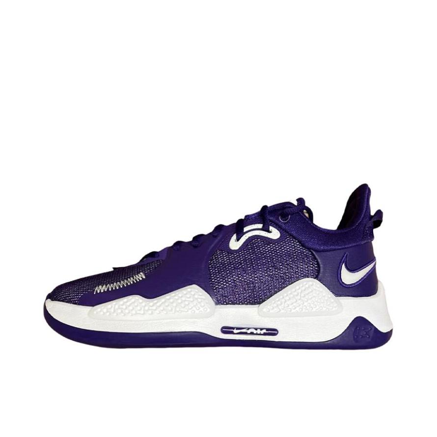 推荐商品：Nike Paul George PG 5 保罗乔治5代 透气包裹性实战训练 织物 支撑 合成革 篮球鞋 紫色/白色