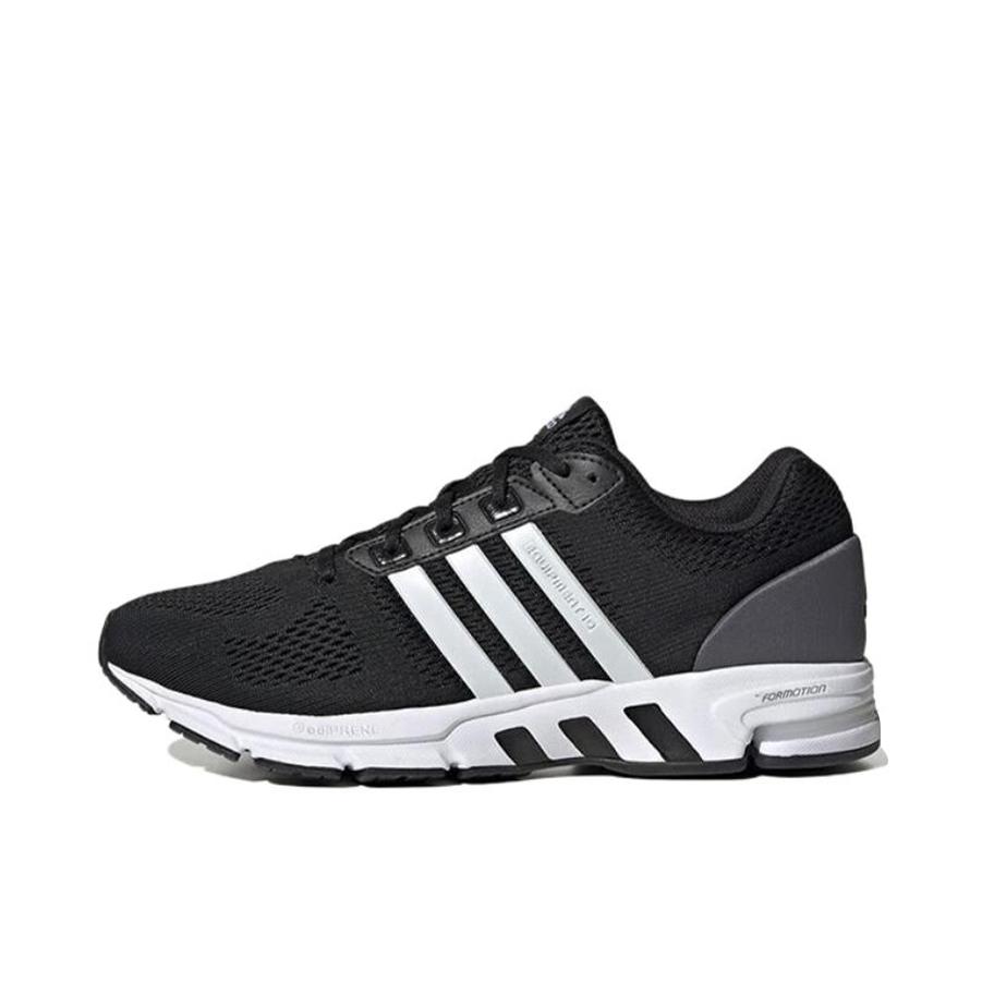 推荐商品：adidas Equipment 10 跑鞋 防滑耐磨网面透气缓震回弹织物合成革碳板气垫防水轻运动 EM/炭黑/白色