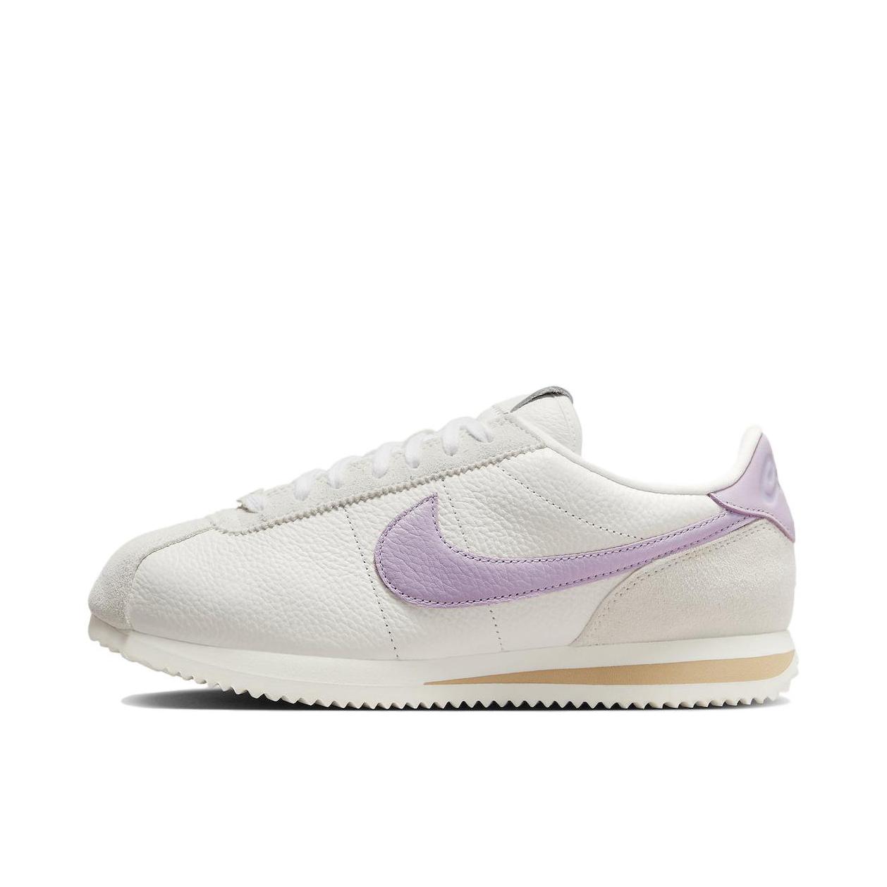 推荐商品：Nike Classic Cortez 阿甘鞋 跑鞋 防滑耐磨缓震透气轻便抓地舒适低帮耐穿贴合 白色/紫色