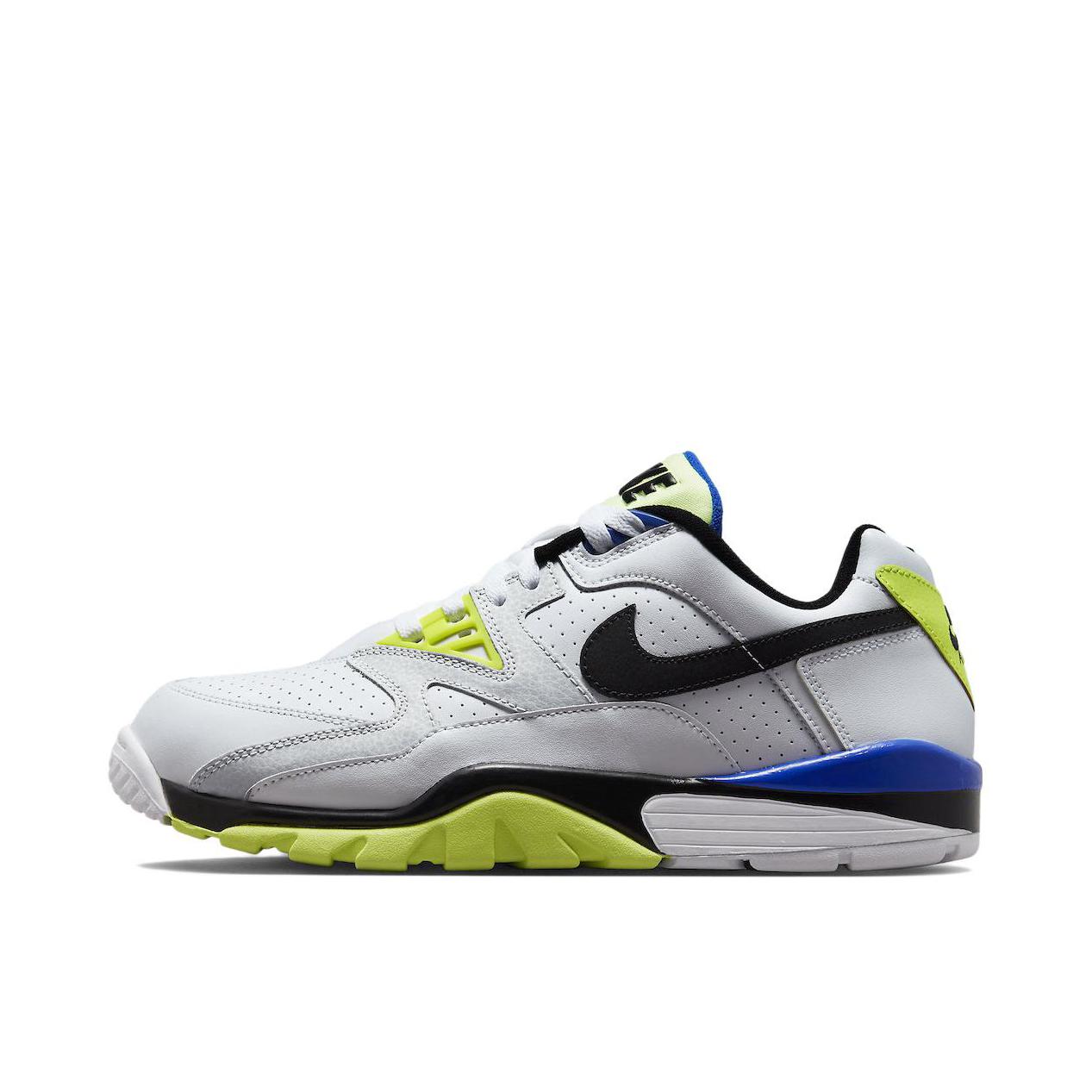 推荐商品：Nike Air Cross Trainer 3 轻便透气 防滑耐磨 复古时尚 训练鞋 白色/蓝色/荧光黄