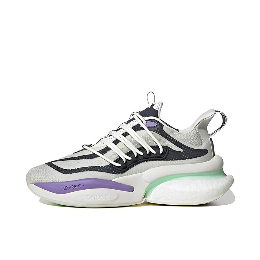 推荐商品：adidas AlphaBoost V1 跑鞋 缓震回弹防滑耐磨网面透气训练轻运动织物合成革轻便 女款/白色/黑色/紫色