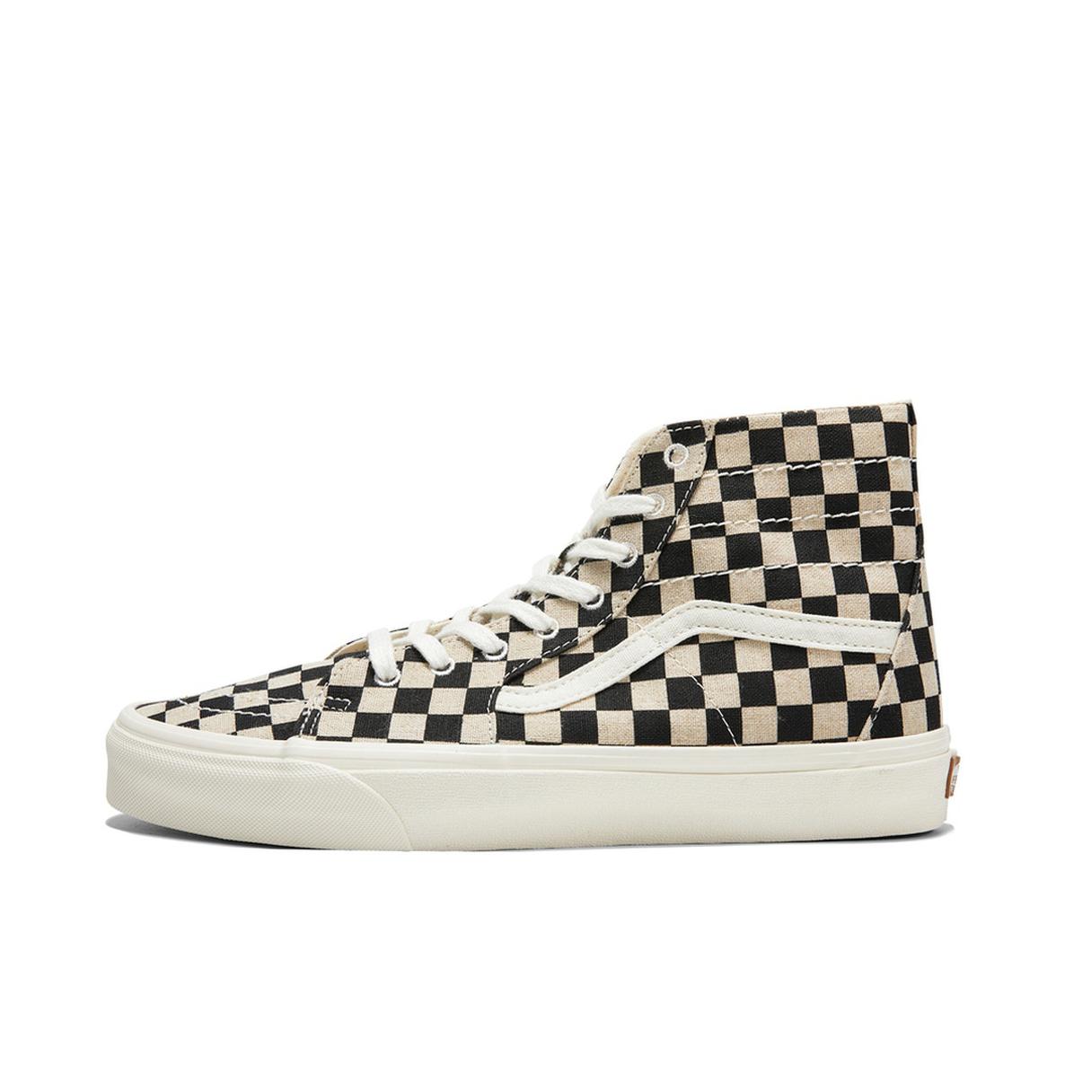 推荐商品：Vans/范斯 SK8-Hi 板鞋 潮流经典拼接复古街头厚底 棋盘格Hi/黑色/白色