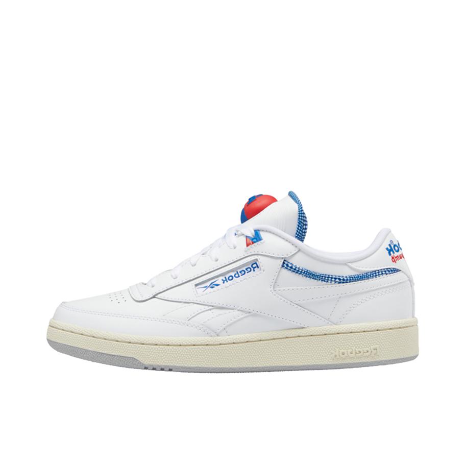 推荐商品：Reebok/锐步 Club C Revenge 防滑耐磨 透气 板鞋 白色/蓝色/红色