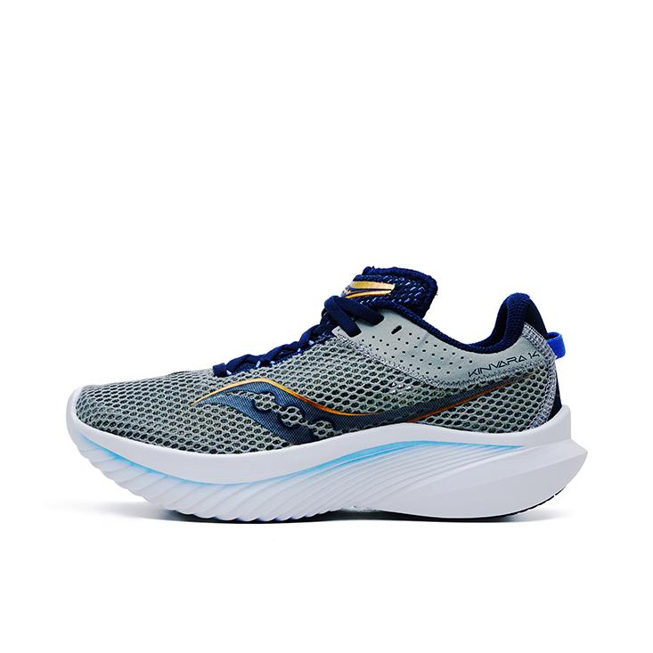 推荐商品：Saucony/索康尼 Kinvara 菁华 14 轻量 缓震 网面透气 防滑耐磨 跑鞋 灰色/蓝色