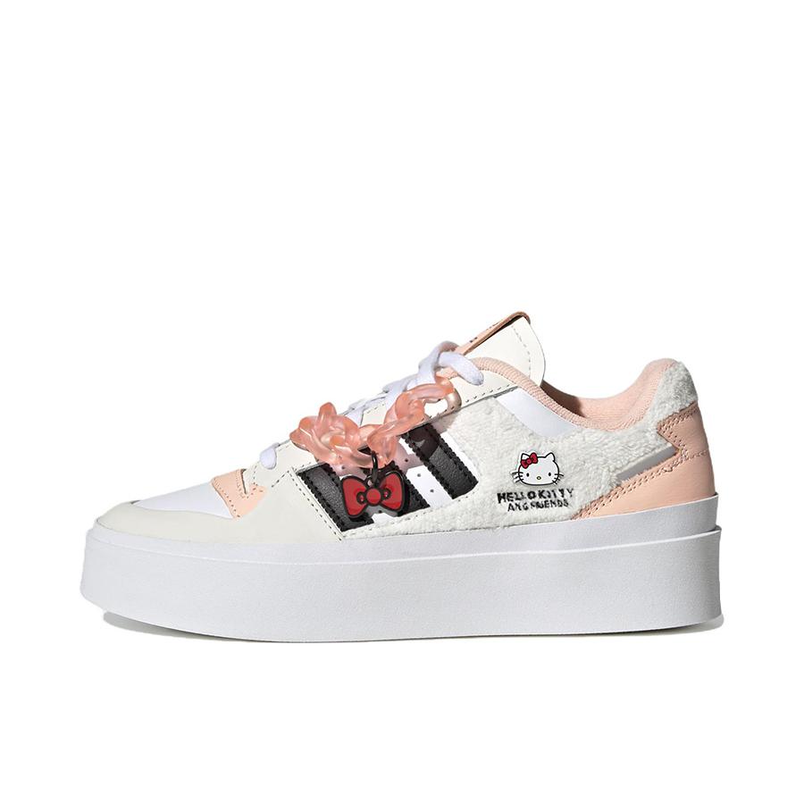 推荐商品：adidas originals Forum Bonega 防滑耐磨 舒适透气 轻便 增高鞋 运动休闲鞋 女款/Hello Kitty联名/灰色/白色