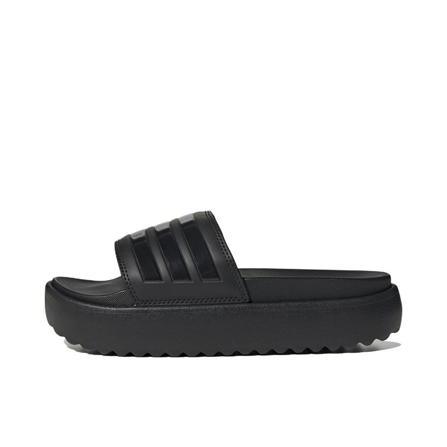 推荐商品：adidas Adilette Platform 防滑耐磨 一体成型 一字 轻运动 拖鞋 女款/黑色
