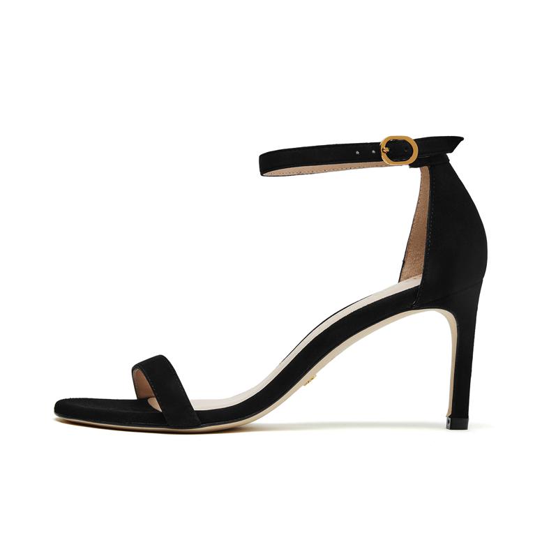 推荐商品：Stuart Weitzman Nunaked 优雅气质 时尚简约 一字带 仙女风 圆头 凉鞋 S2244SUE 纯黑色